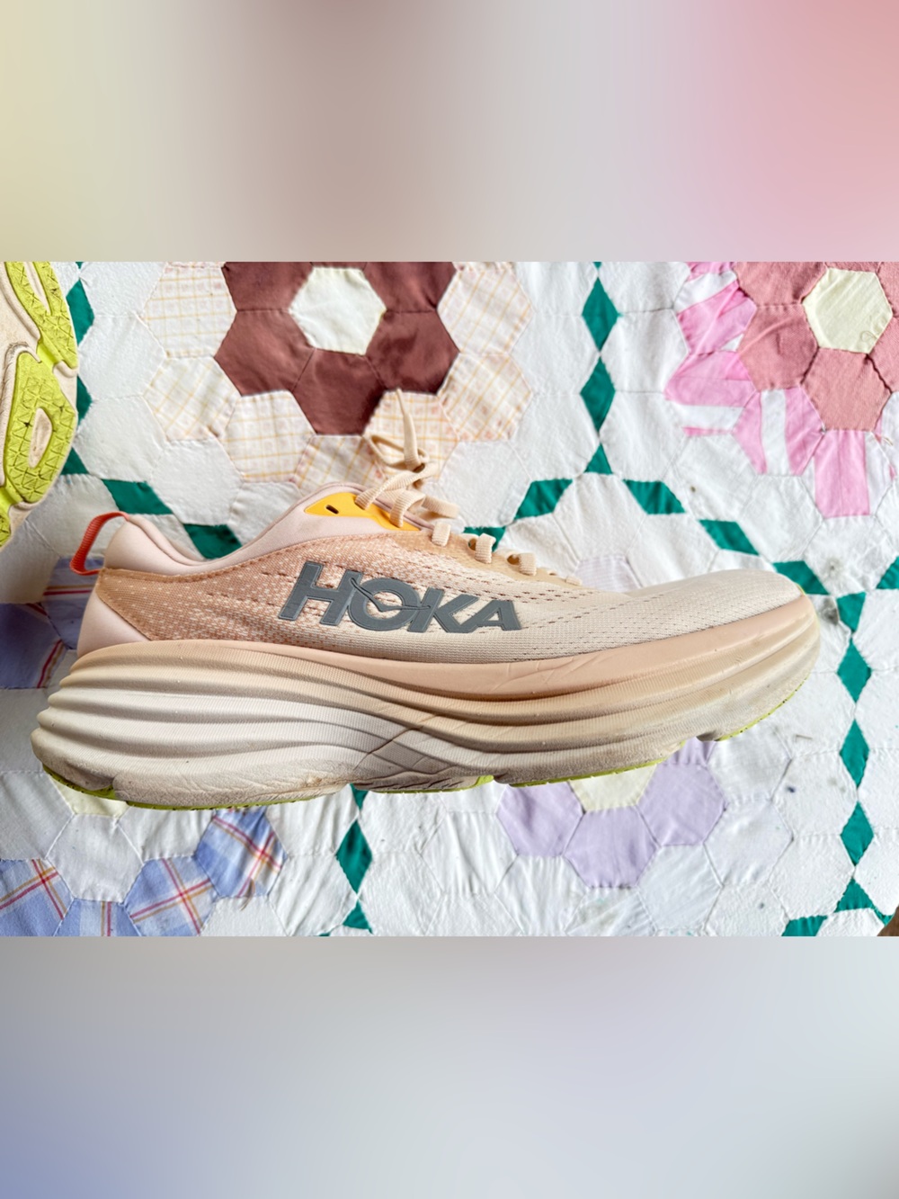 HOKA Bondi 8 Running Shoe, size 11, Cream Vanilla - Picture 9 of 16